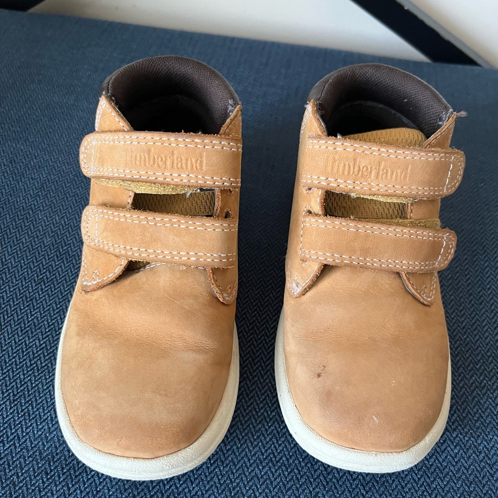 Timberland Toddler  Tan Boots with Velcro Straps